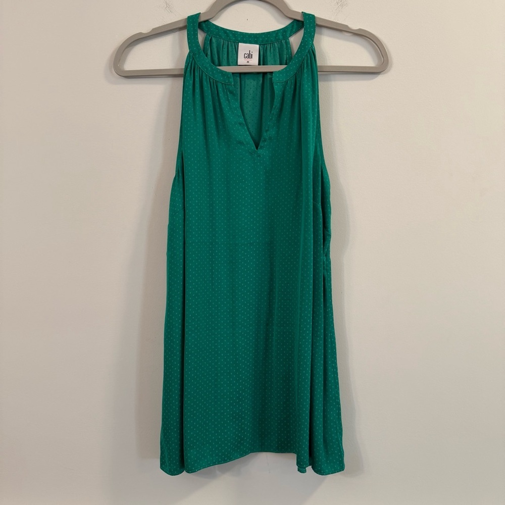 Women’s CAbi Green polka dot Tank Top size medium M